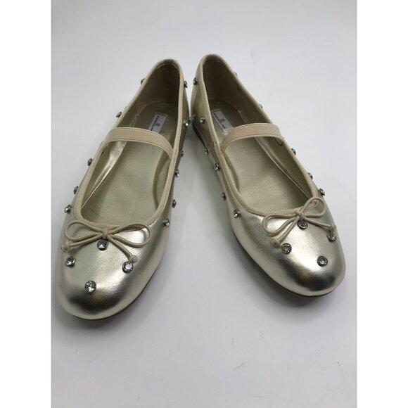 Bandolino Prity Studded Embellished Mary Jane Ballet Flat Gold 9.5 NEW - Picture 2 of 7